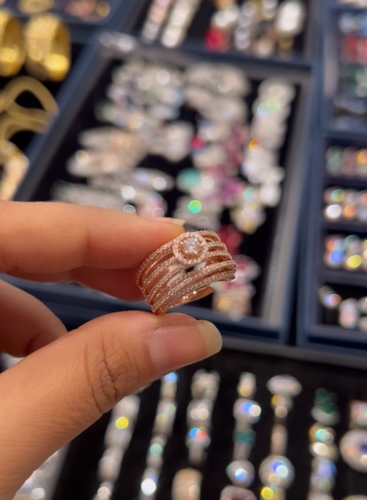 Adjustable Ring - Solitaire liner Ring 🩶
