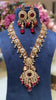 Long polki pendant necklace with earrings