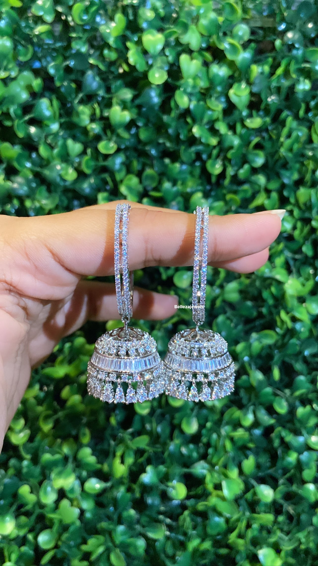 Hoop jhumka earrings