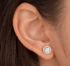 6mm (1.25ct centre stone) Classic round halo earrings