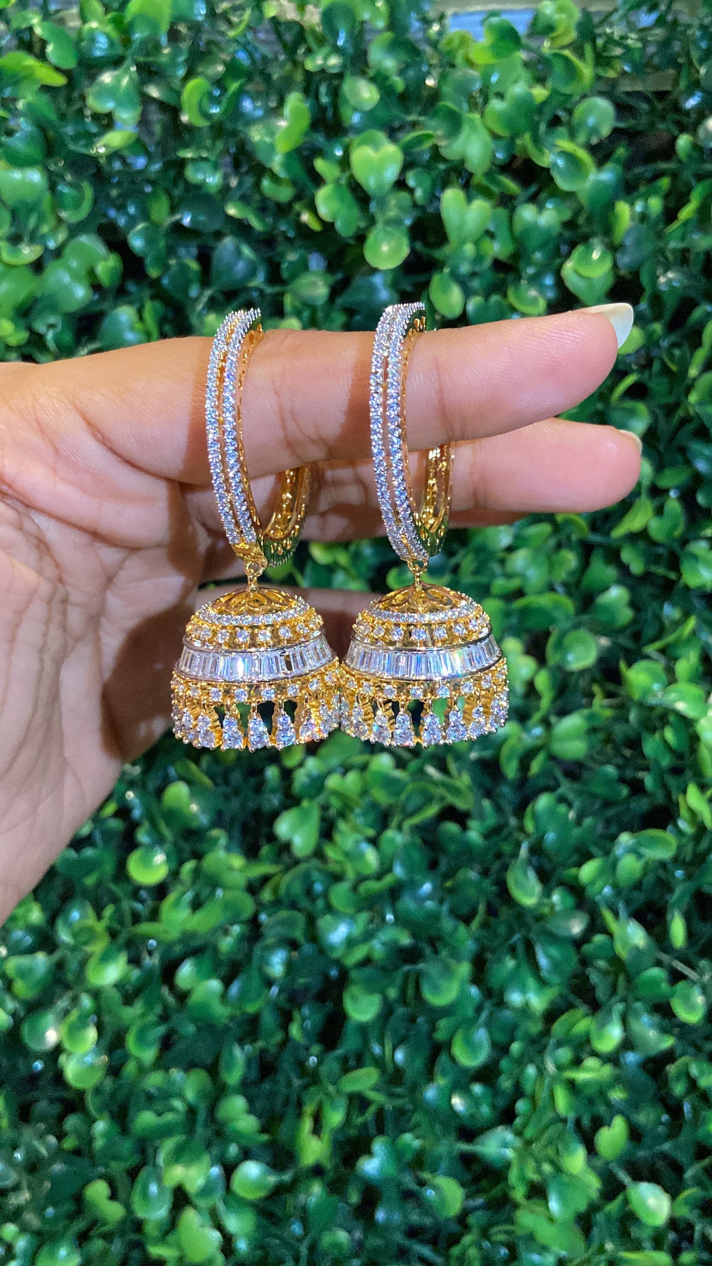 Hoop jhumka earrings