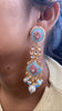BluePink Meenakari long earrings