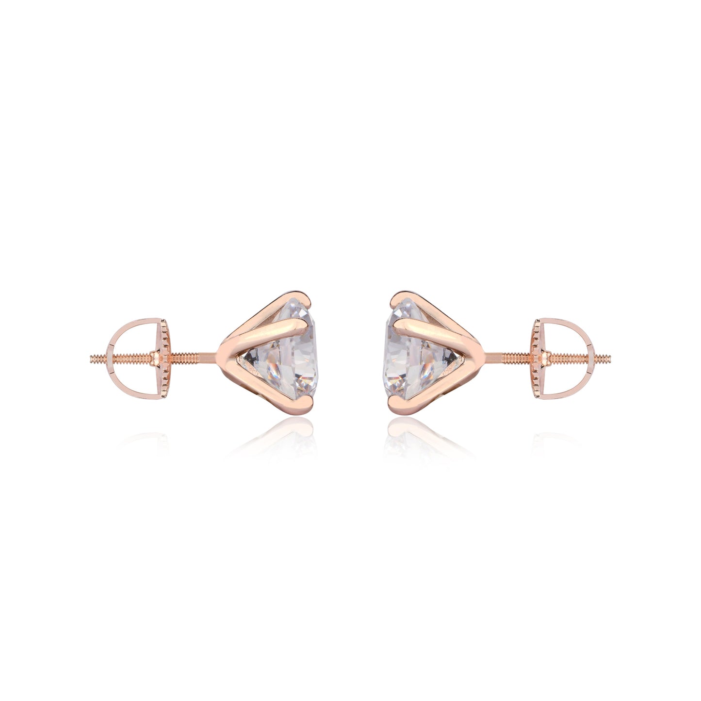 3 Ct screwback Solitaire Earrings (Get a FREE GIFT)