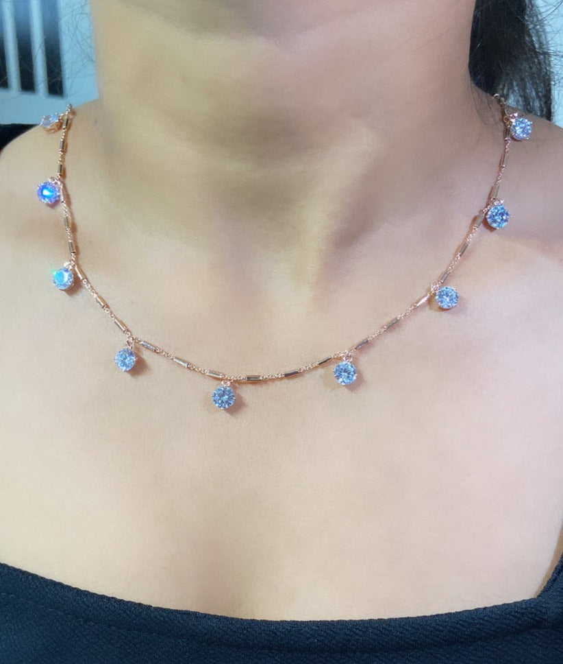 Solitaire drop necklace