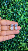 Round halo pearl earring