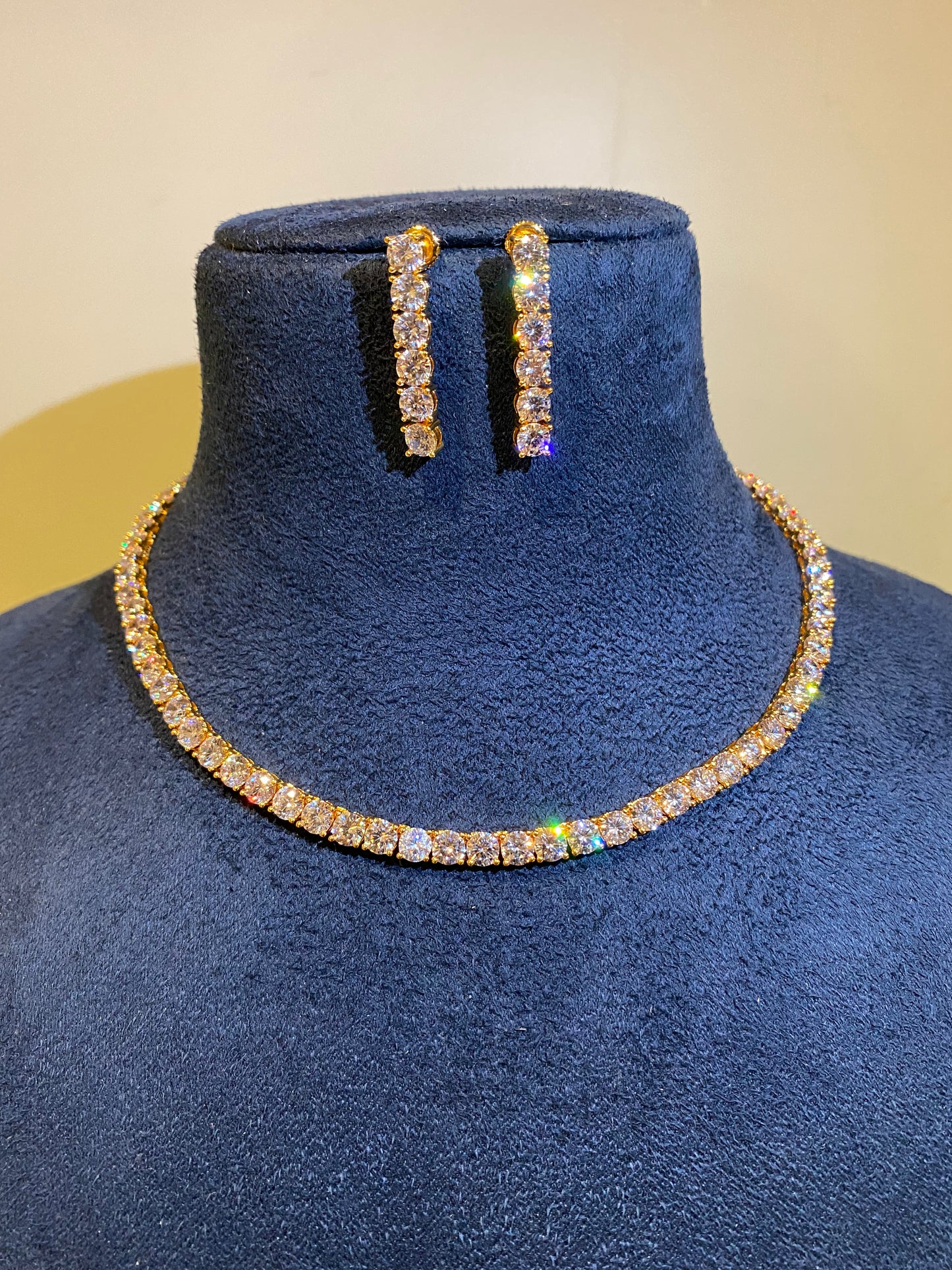 5mm (0.50ct) single line diamond necklace set