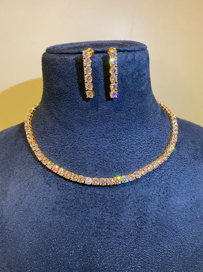 5mm (0.50ct) single line diamond necklace set