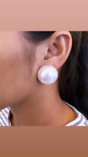 30mm Oversized Half pearl earrings
