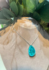 Aqua doublet pendant set with chain