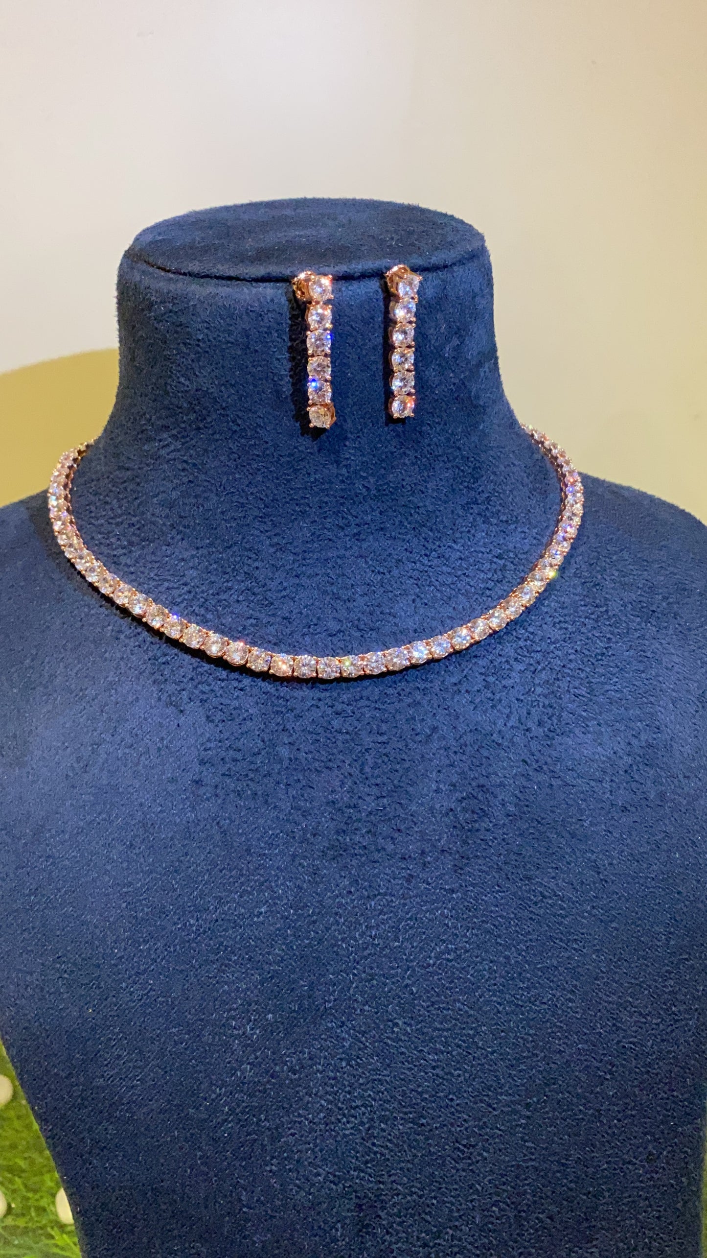 5mm (0.50ct) single line diamond necklace set
