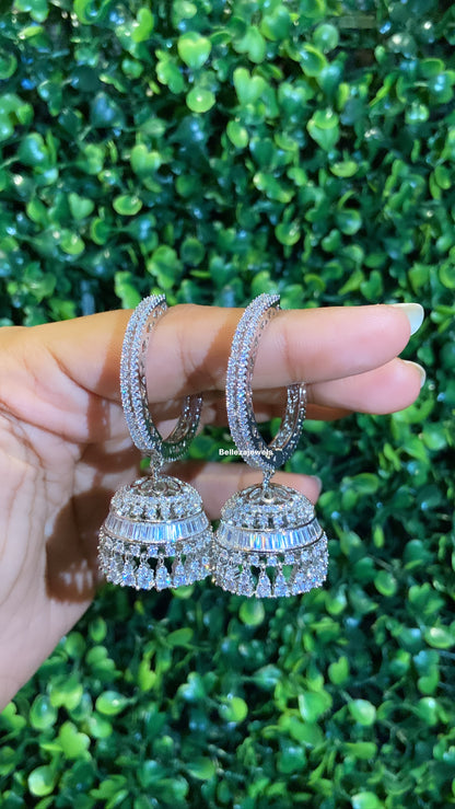 Hoop jhumka earrings