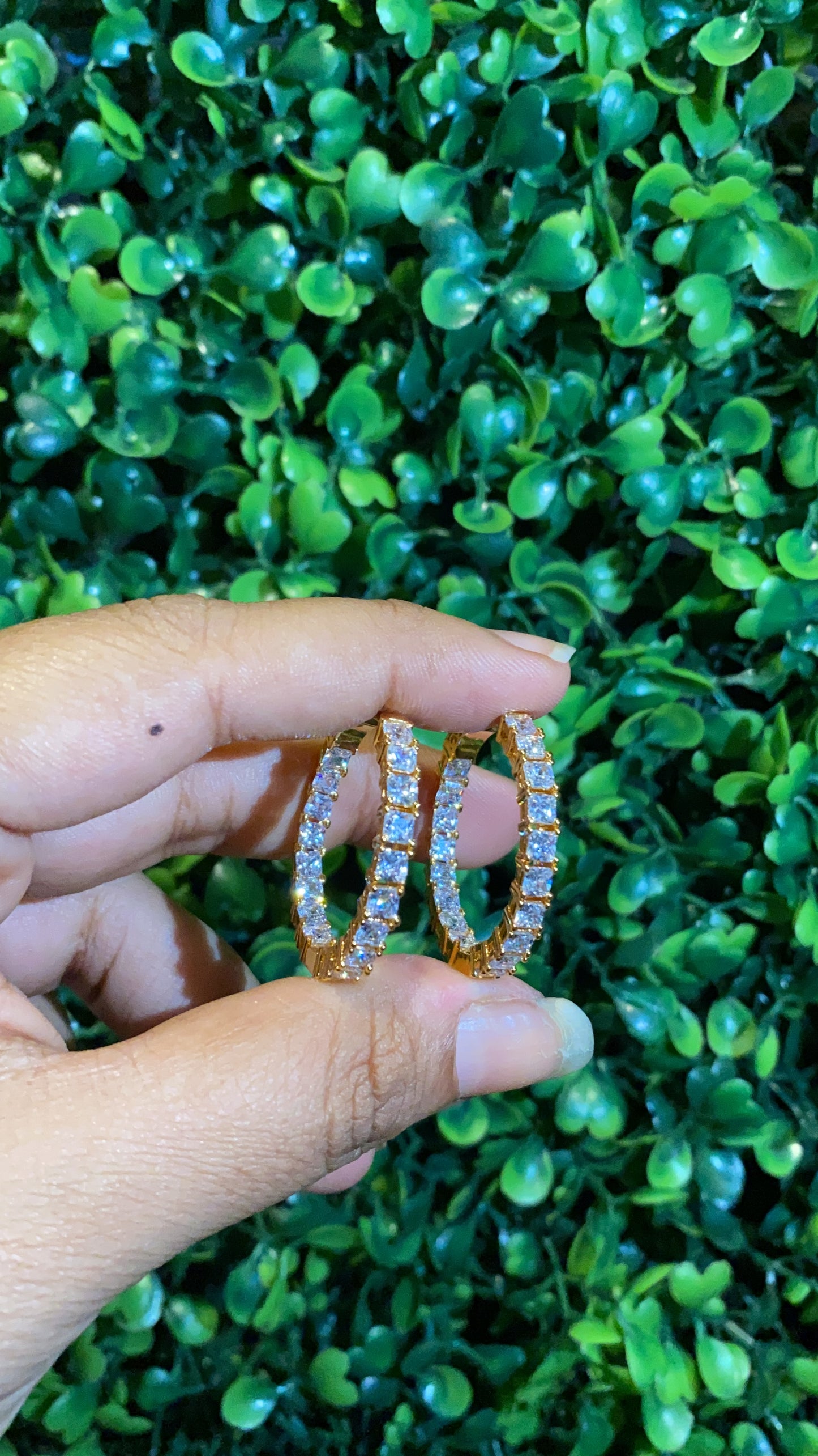 Princess cut classic hoops