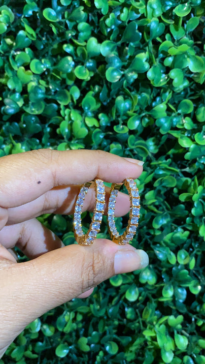 Princess cut classic hoops