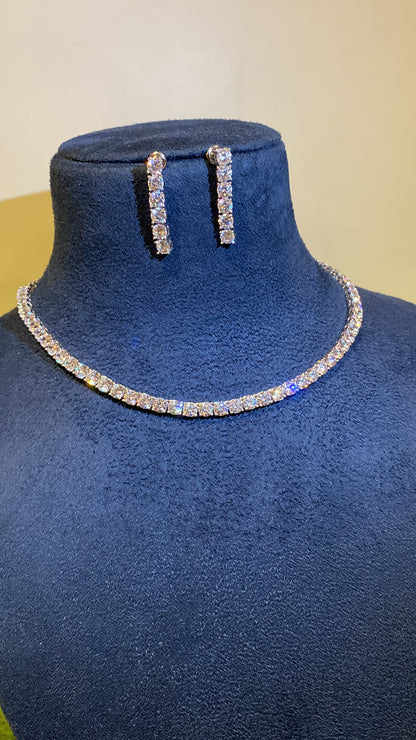 5mm (0.50ct) single line diamond necklace set